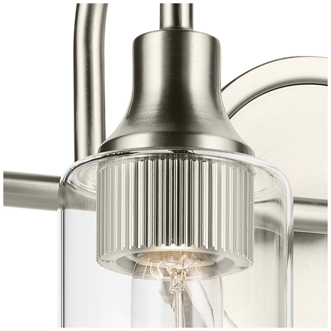 Image 3 Kichler Kavi Brushed Nickel Bath 2Lt with Clear Glass more views
