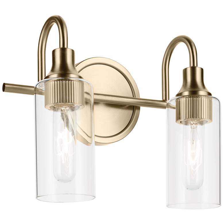 Image 1 Kichler Kavi Champagne Bronze Bath 2Lt with Clear Glass