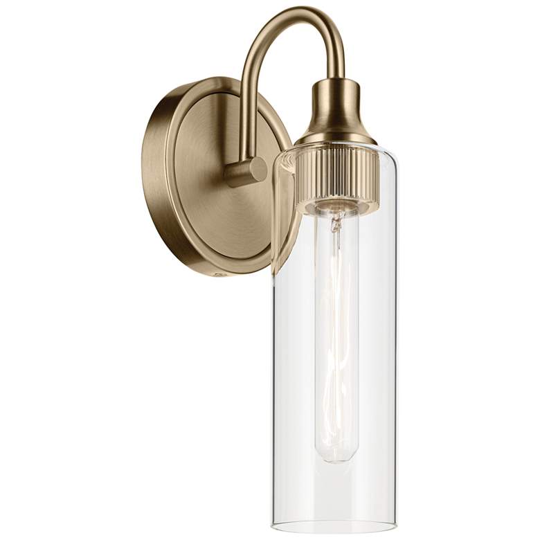 Image 1 Kichler Kavi Champagne Bronze Wall Sconce 1Lt with Clear Glass
