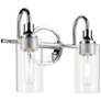 Kichler Kavi Chrome Bath 2Lt with Clear Glass