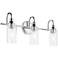 Kichler Kavi Chrome Bath 3Lt with Clear Glass