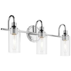 Kichler Kavi Chrome Bath 3Lt with Clear Glass