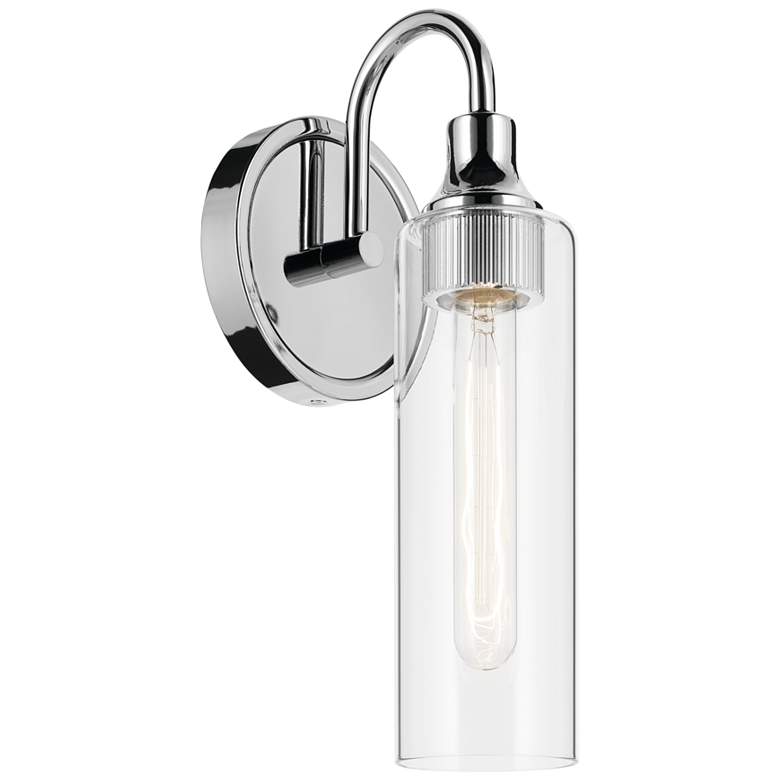 Image 1 Kichler Kavi Chrome Wall Sconce 1Lt with Clear Glass