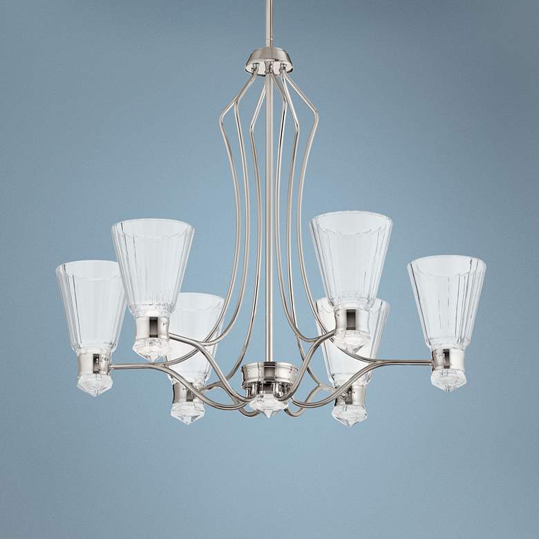 Image 1 Kichler Kayva 28"W Polished Nickel 13-Light LED Chandelier