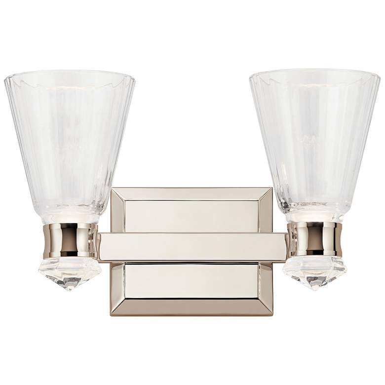 Image 1 Kichler Kayva 9"H Polished Nickel 2-Light LED Wall Sconce