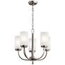 Thumbnail1 of Kichler Kennewick 17" Wide 5-Light White Glass and Nickel Chandelier