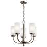 Kichler Kennewick 17" Wide 5-Light White Glass and Nickel Chandelier