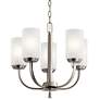 Thumbnail3 of Kichler Kennewick 17" Wide 5-Light White Glass and Nickel Chandelier more views