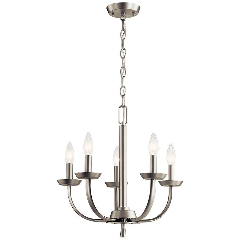 Image 1 Kichler Kennewick 18 inch Wide 5-Light Brushed Nickel Small Chandelier