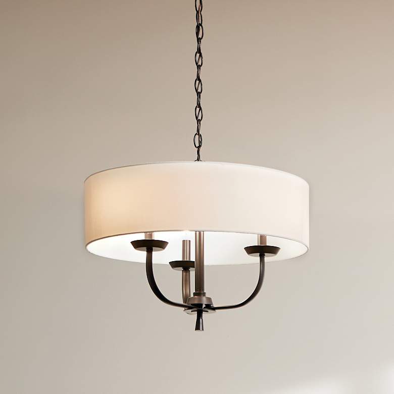 Image 1 Kichler Kennewick 20" Wide Black 3-Light Shade Chandelier