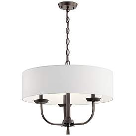Image1 of Kichler Kennewick 20" Wide Olde Bronze 3-Light Drum Shade Chandelier