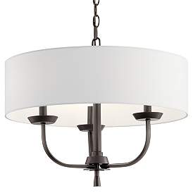 Image3 of Kichler Kennewick 20" Wide Olde Bronze 3-Light Drum Shade Chandelier more views