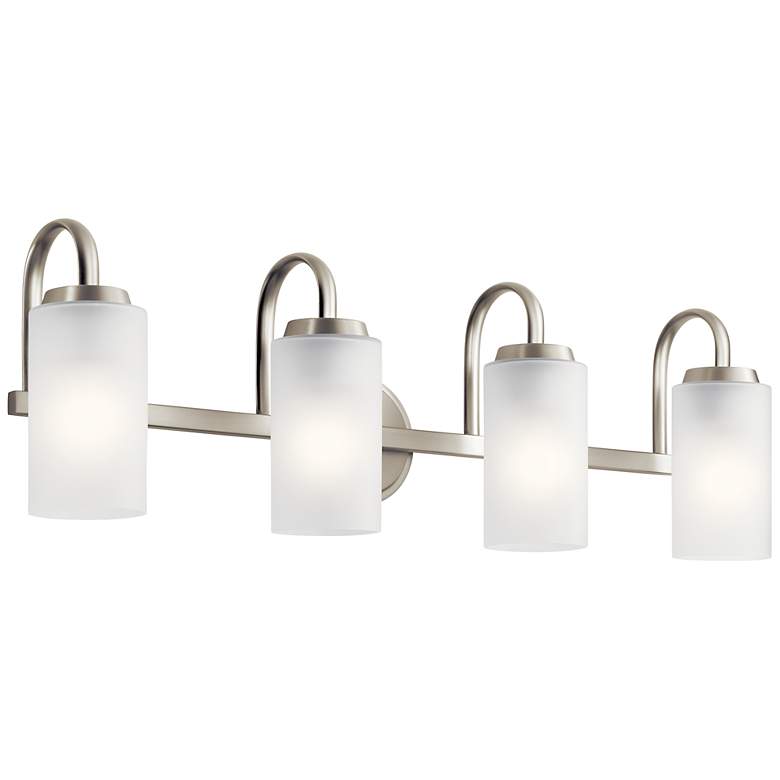 Image 1 Kichler Kennewick 32 inch Wide 4-Light Brushed Nickel Bath Light