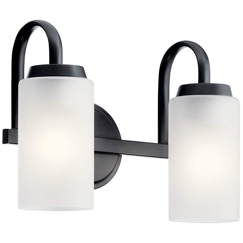 Image 3 Kichler Kennewick 9 3/4" High Black 2-Light Wall Sconce