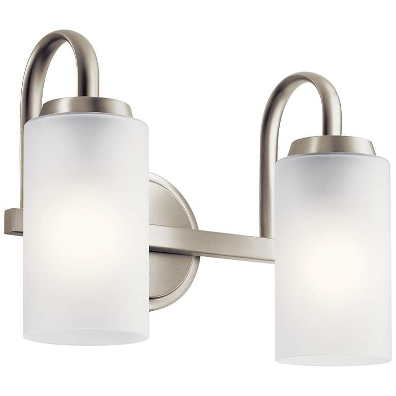 Image 1 Kichler Kennewick 9 3/4 inchH 2-Light Brushed Nickel Wall Sconce