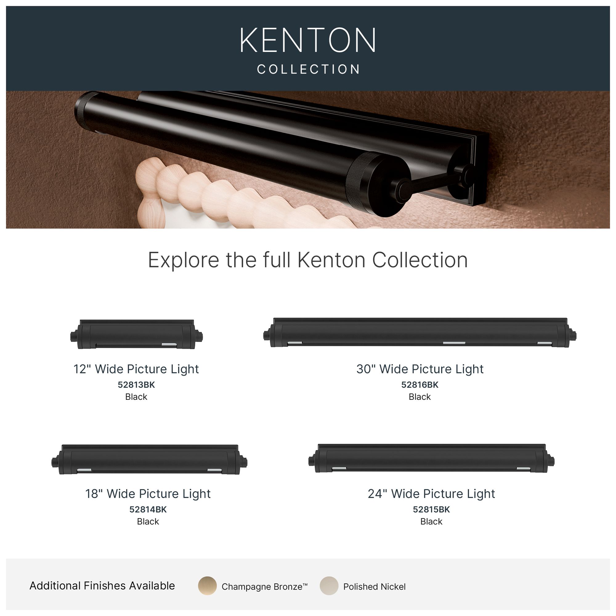 Kichler Kenton 18" 2-Light Picture Light in Black