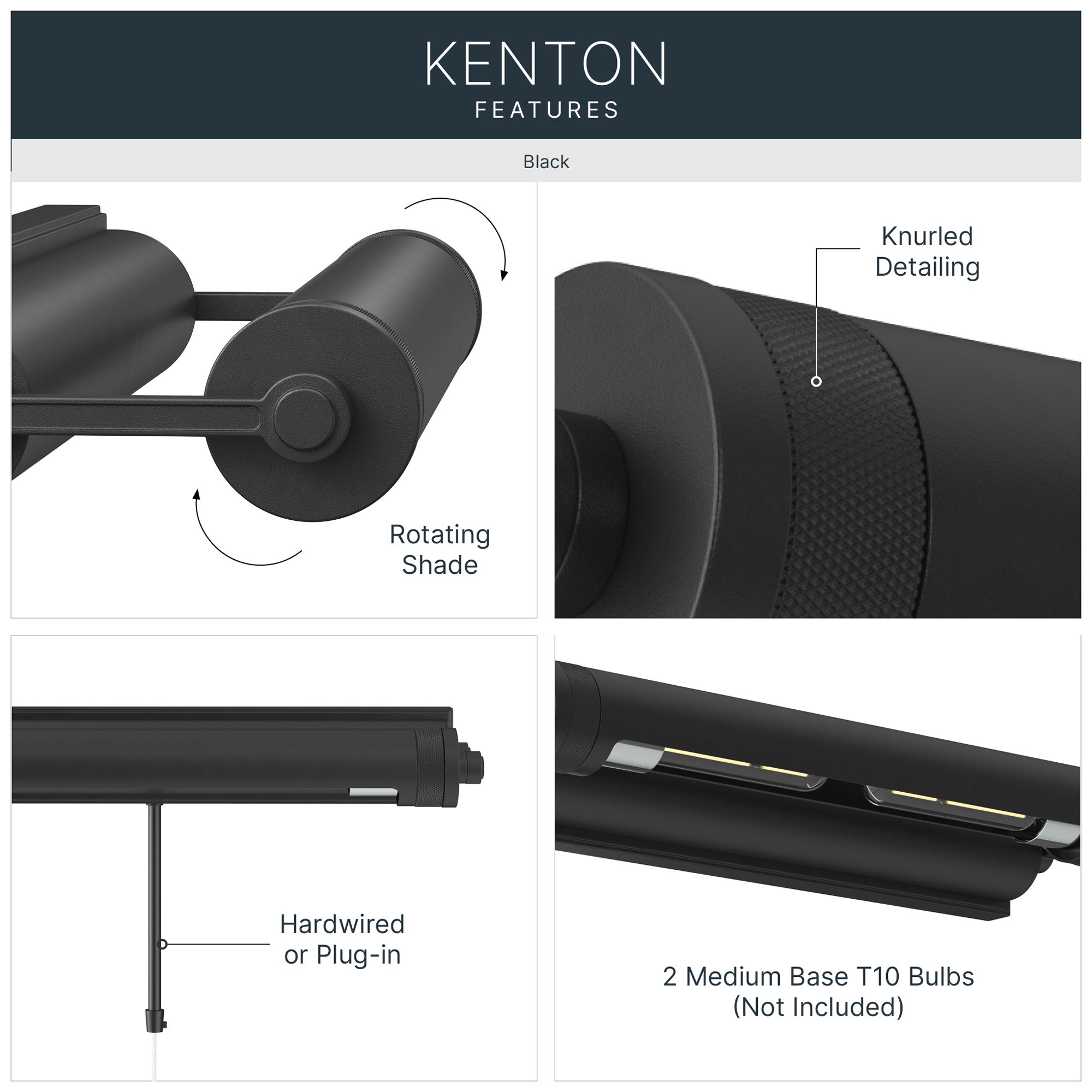 Image 4 Kichler Kenton 18" 2-Light Picture Light in Black more views