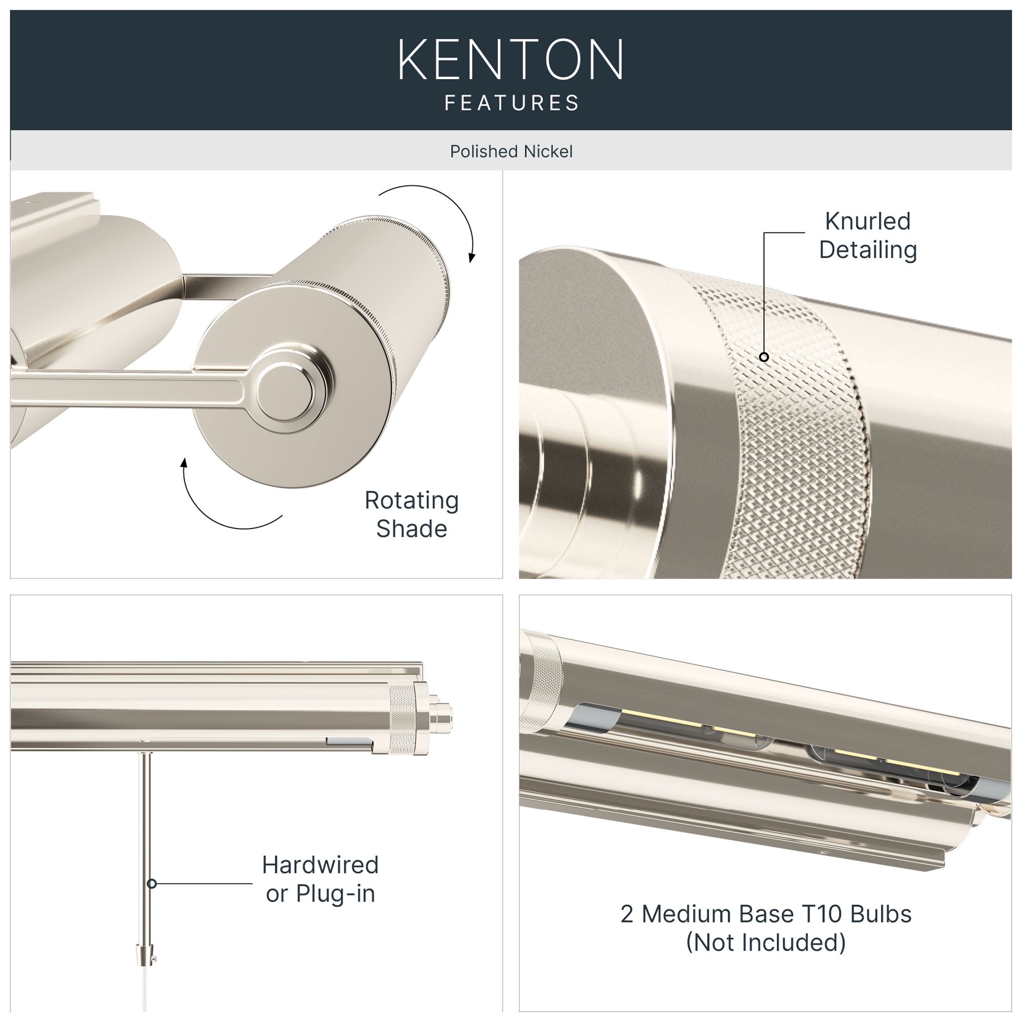 Image 4 Kichler Kenton 18" 2-Light Picture Light in Polished Nickel more views