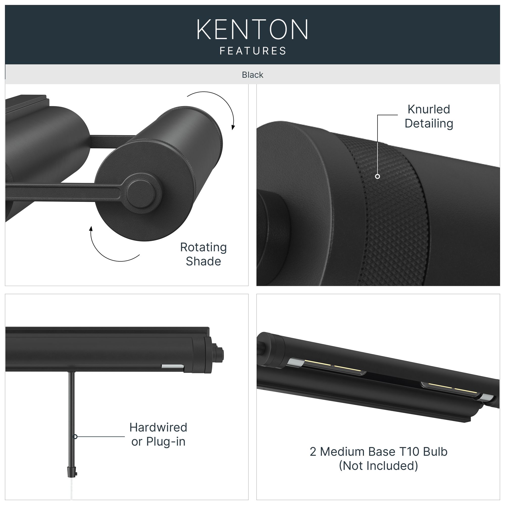 Image 4 Kichler Kenton 24" 2-Light Picture Light in Black more views
