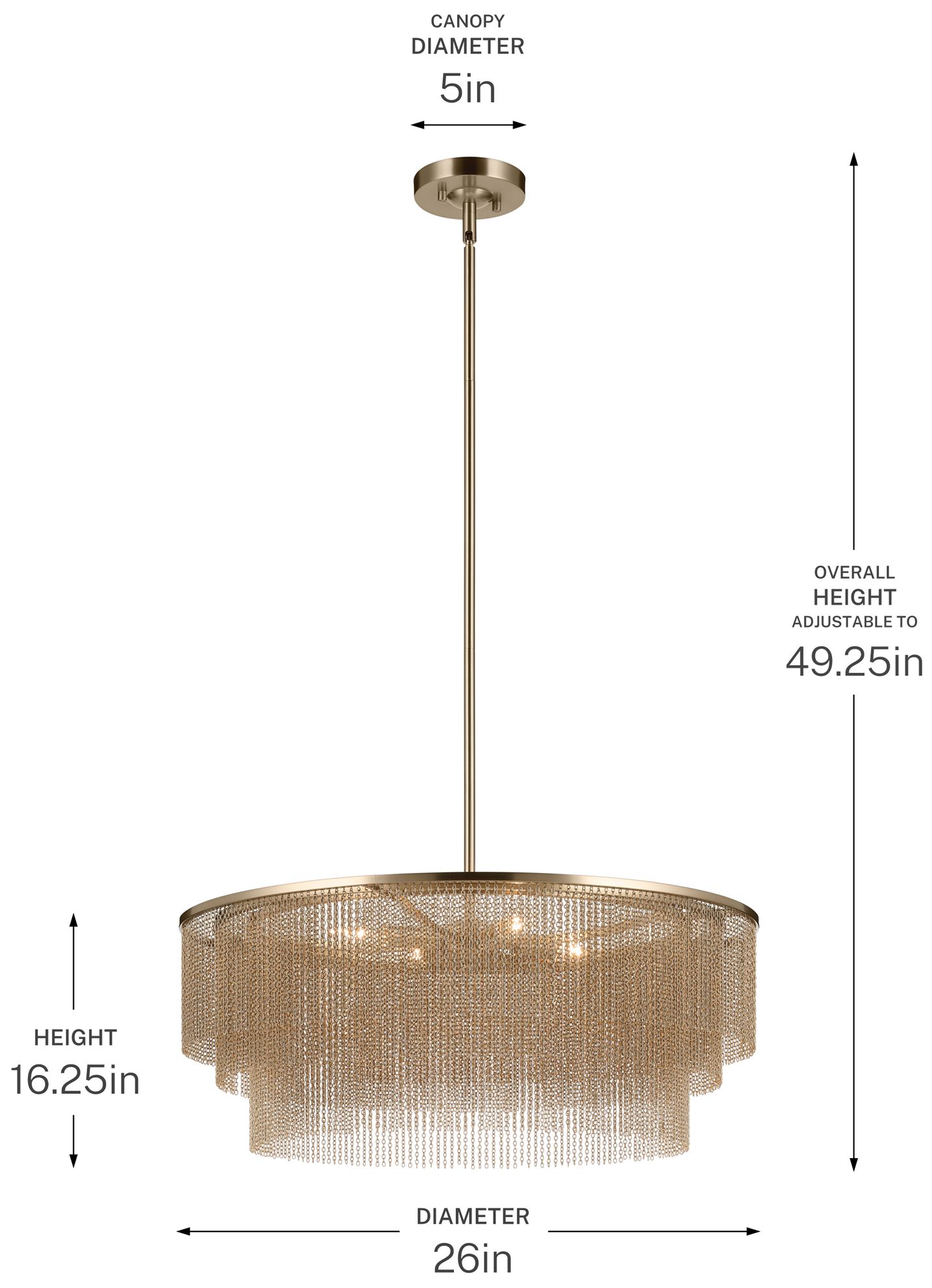 Kichler Khaite 26" 4-Light Chandelier in Champagne Bronze