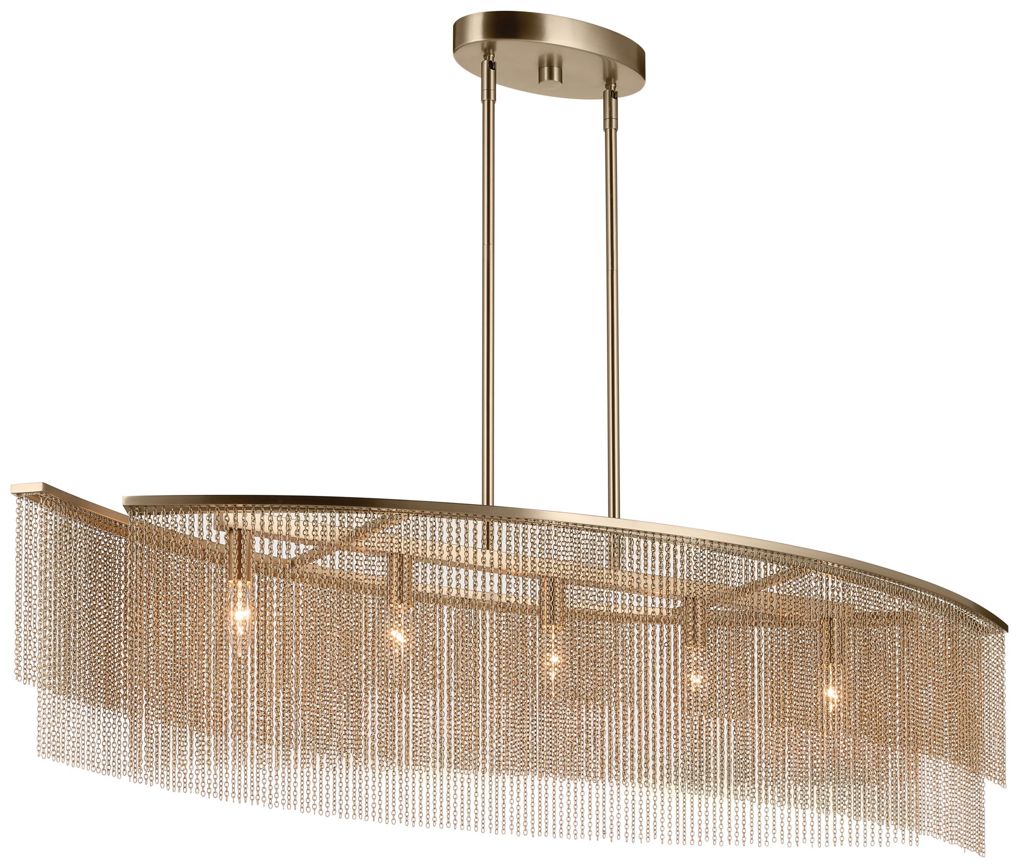 Kichler Khaite 46.5" 5-Light Linear Chandelier in Champagne Bronze