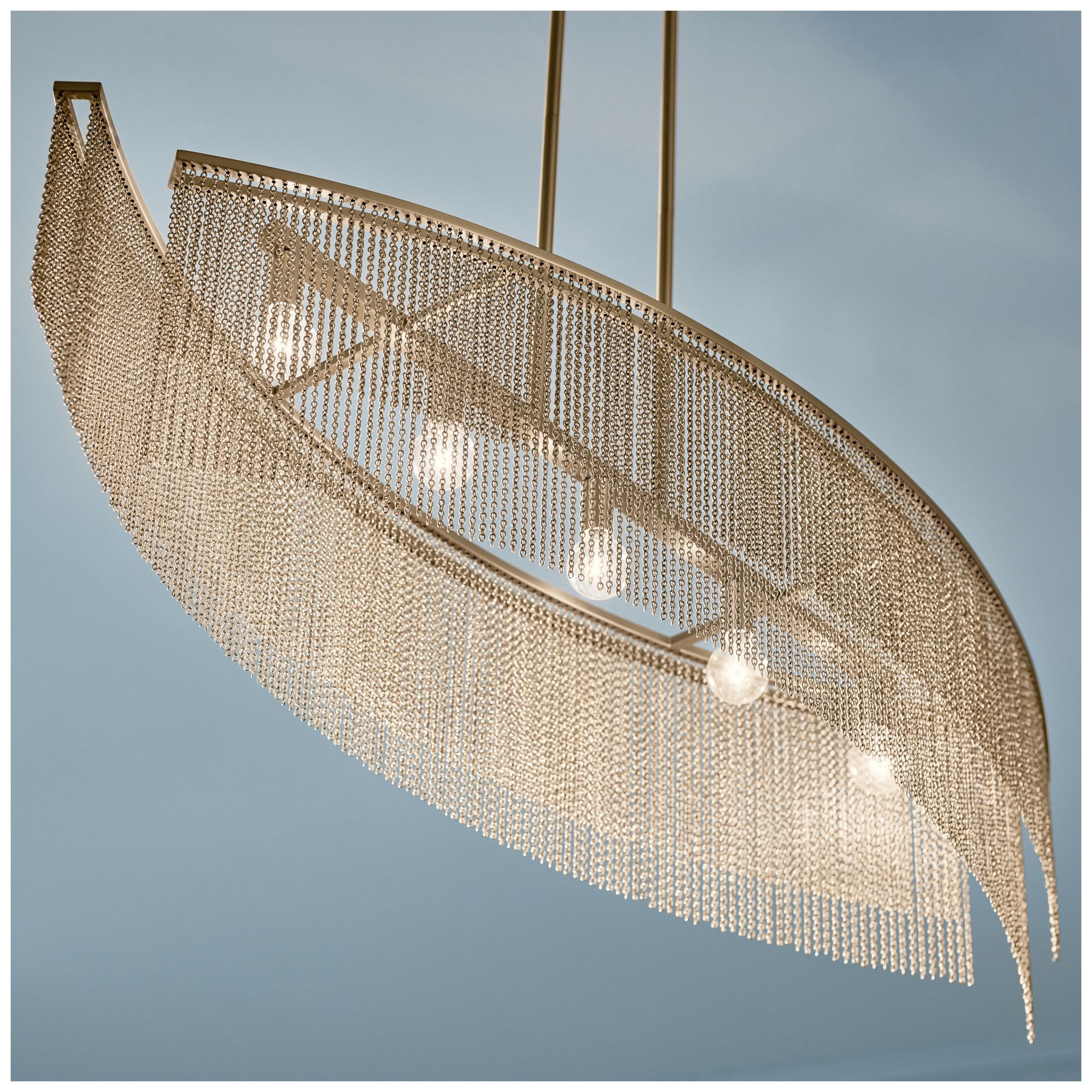 Image 4 Kichler Khaite 46.5" 5-Light Linear Chandelier in Champagne Bronze more views