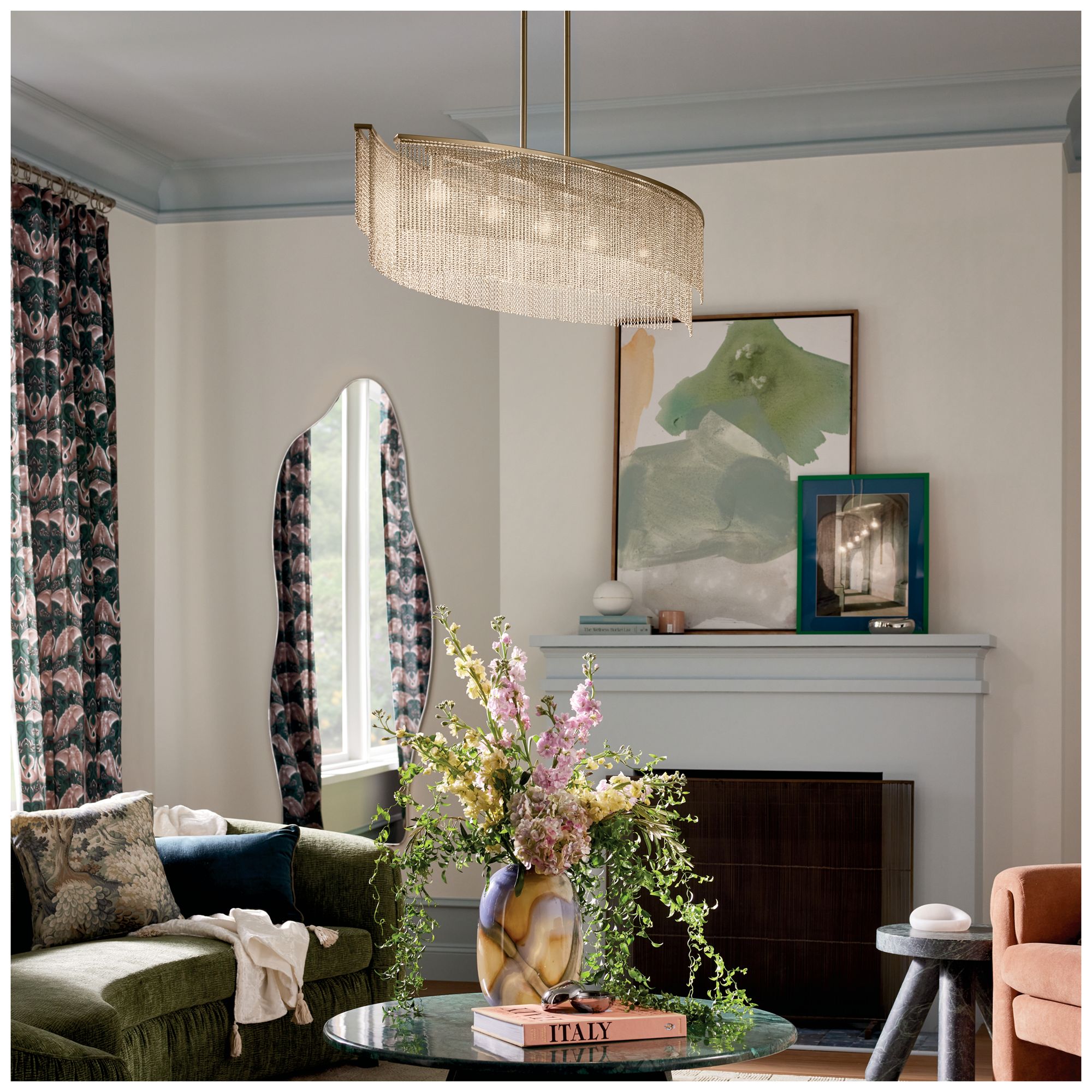 Image 7 Kichler Khaite 46.5" 5-Light Linear Chandelier in Champagne Bronze more views