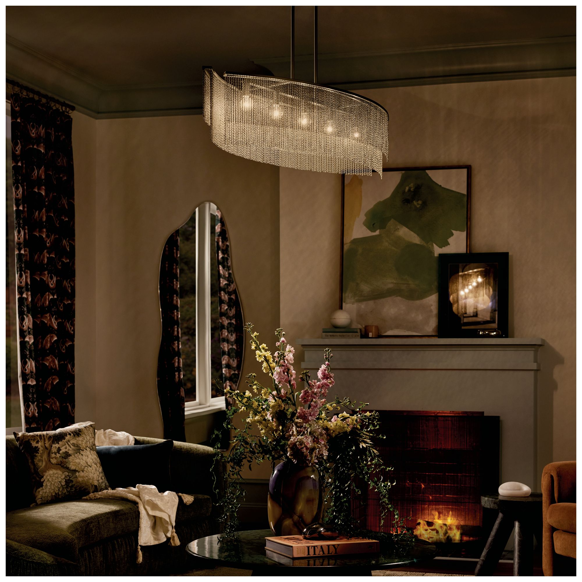 Kichler Khaite 46.5" 5-Light Linear Chandelier in Champagne Bronze