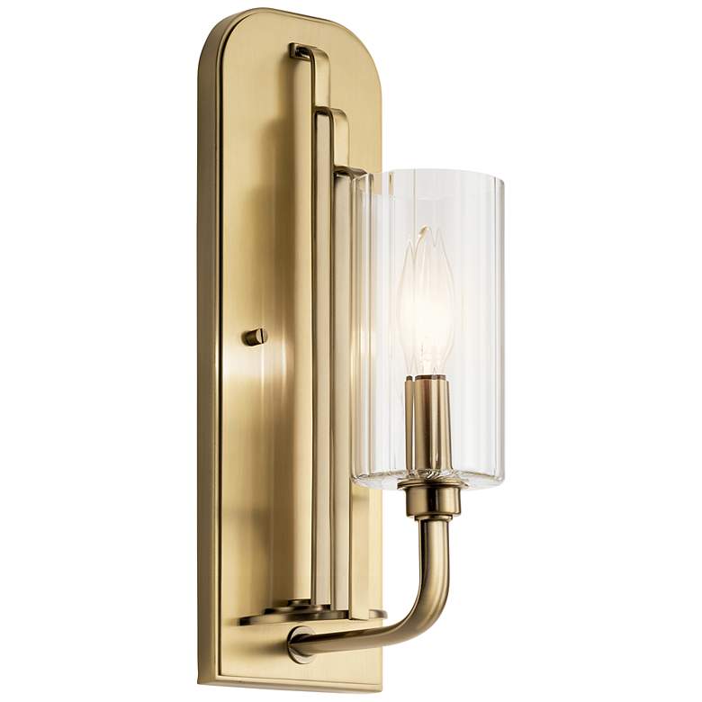 Image 1 Kichler Kimrose 14 inch High Brushed Natural Brass Wall Sconce