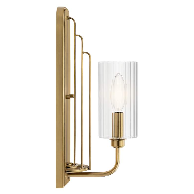 Image 4 Kichler Kimrose 14" High Brushed Natural Brass Wall Sconce more views