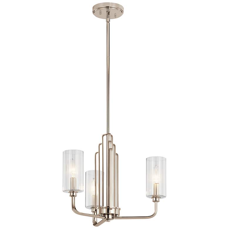Image 2 Kichler Kimrose 18 1/4"W Polished Nickel 3-Light Chandelier