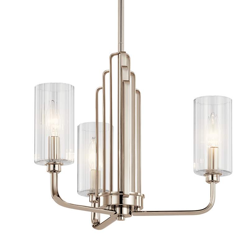 Image 3 Kichler Kimrose 18 1/4"W Polished Nickel 3-Light Chandelier more views