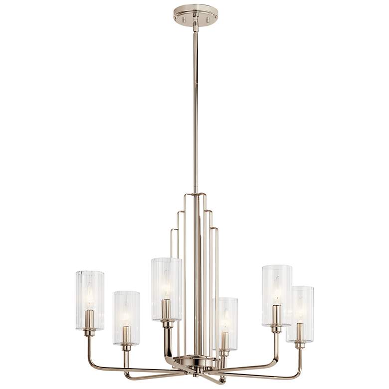 Image 2 Kichler Kimrose 27" Wide Polished Nickel 6-Light Chandelier