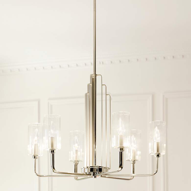 Image 1 Kichler Kimrose 27" Wide Polished Nickel 6-Light Chandelier