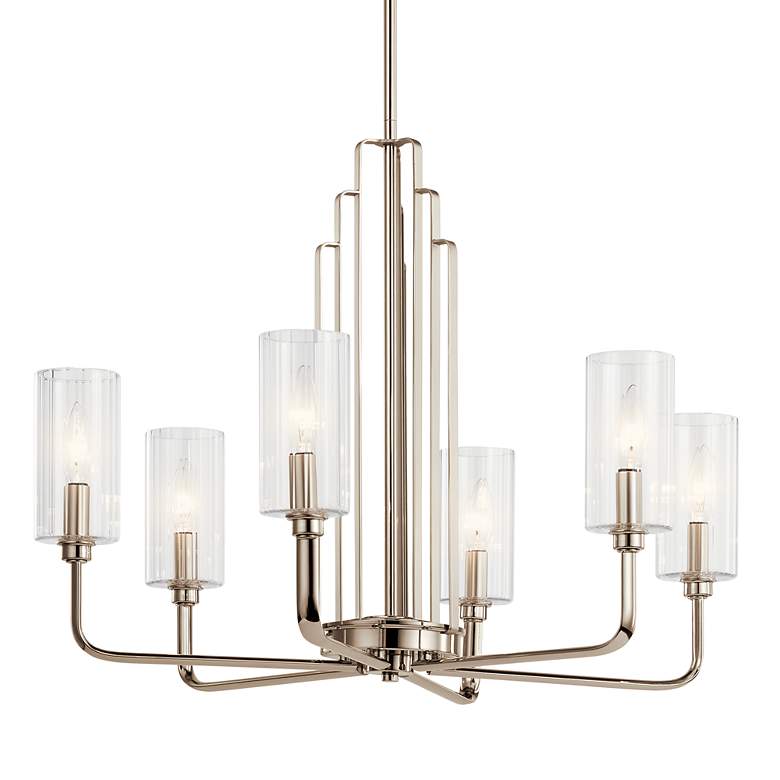 Image 3 Kichler Kimrose 27" Wide Polished Nickel 6-Light Chandelier more views