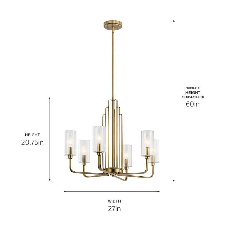 Image 6 Kichler Kimrose 27" Wide Six Light Modern Brass Finish Chandelier more views