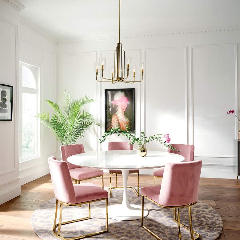 Image 7 Kichler Kimrose 27" Wide Six Light Modern Brass Finish Chandelier more views