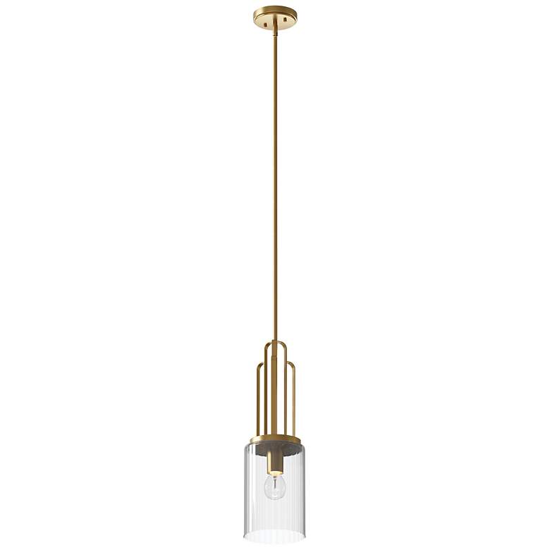 Image 3 Kichler Kimrose 7" Wide Brushed Natural Brass Mini Pendant