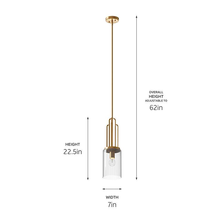 Image 6 Kichler Kimrose 7" Wide Brushed Natural Brass Mini Pendant more views
