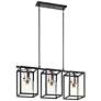 Thumbnail1 of Kichler Kitner 45.3" 3-Light Linear Seeded Glass with Black Chandelier