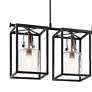 Kichler Kitner 45.3" 3-Light Linear Seeded Glass with Black Chandelier