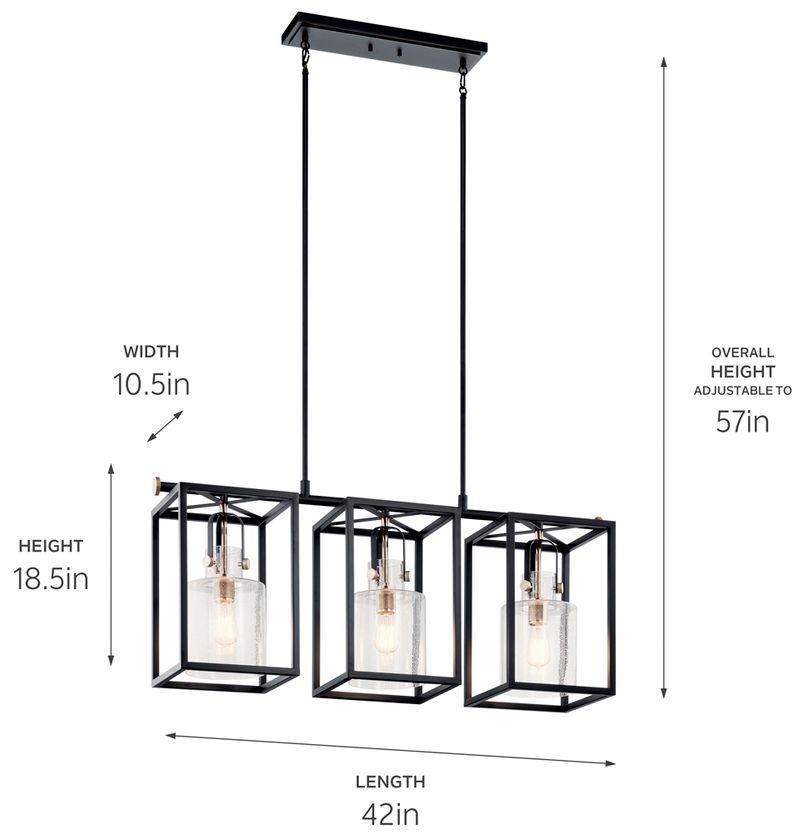 Image 4 Kichler Kitner Linear Chandelier 3Lt more views
