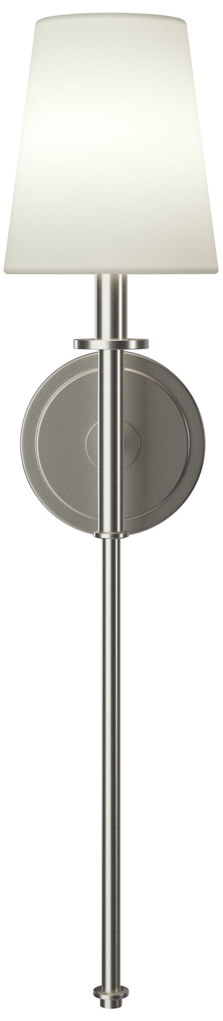 Image 5 Kichler Kleine 5.75" 1-Light Wall Sconce White Linen Shade Brushed Nickel more views