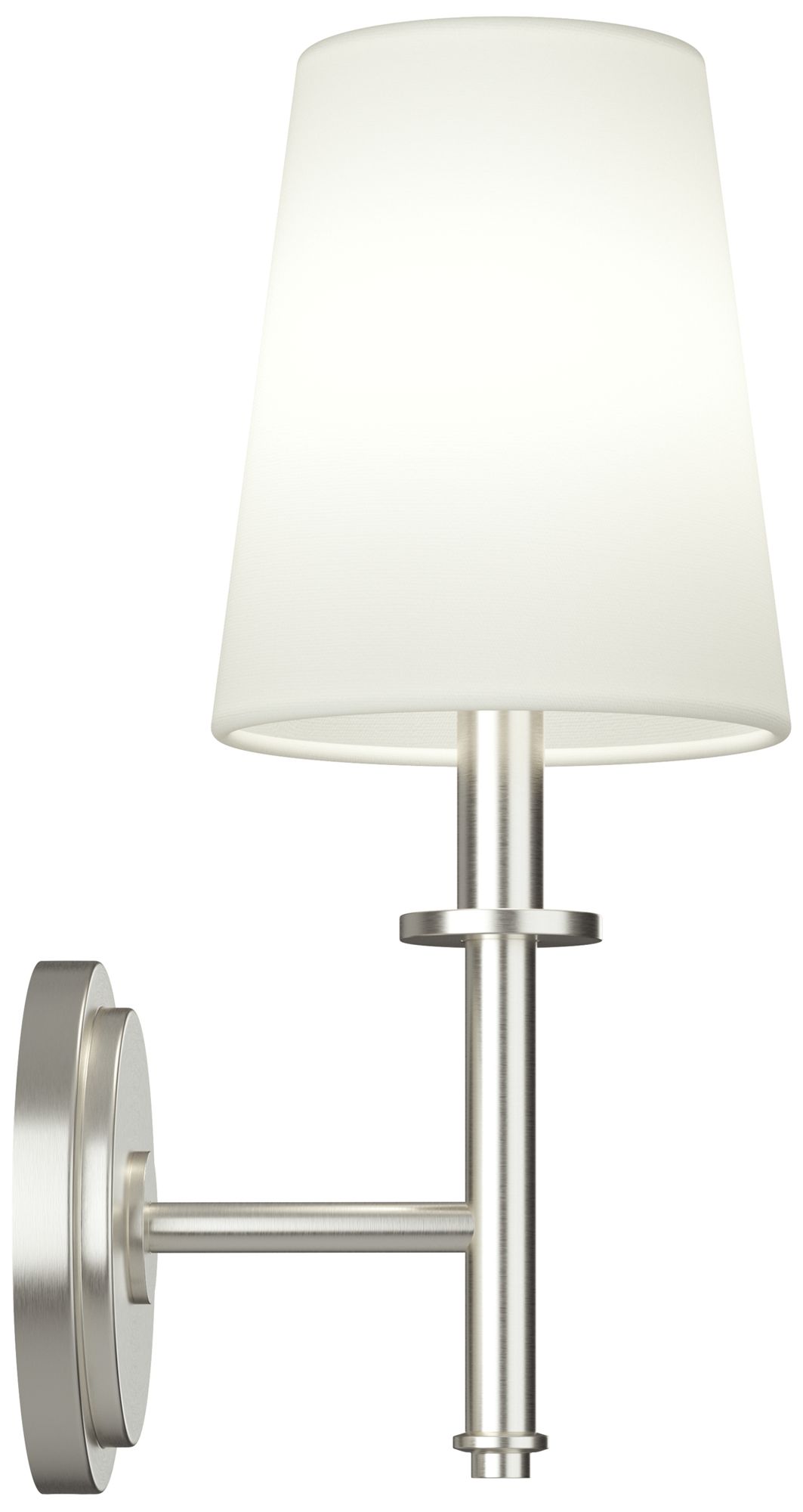 Image 6 Kichler Kleine 5.75" 1-Light Wall Sconce White Linen Shade Brushed Nickel more views