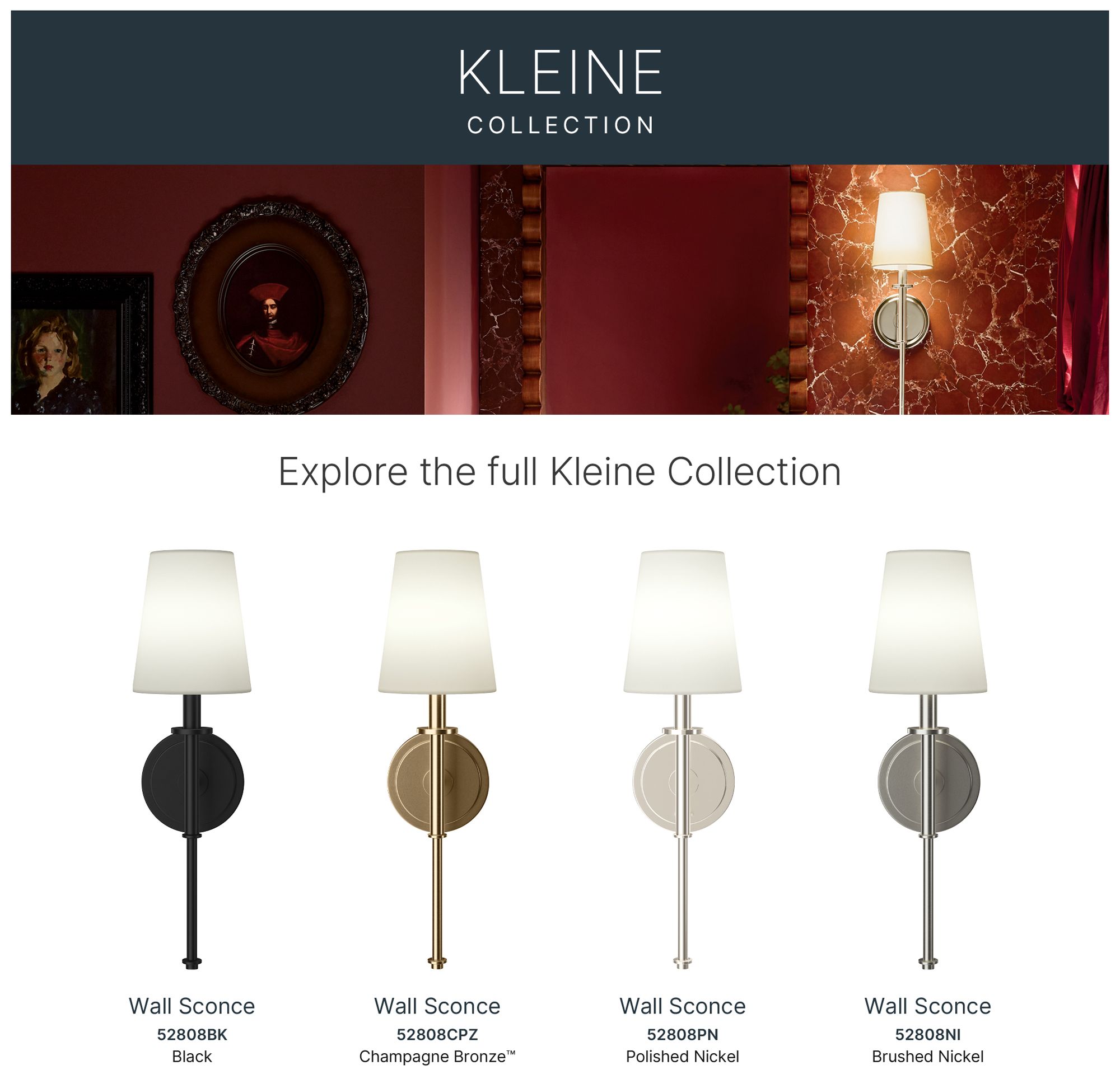 Kichler Kleine 5.75" 1-Light Wall Sconce White Linen Shade Brushed Nickel