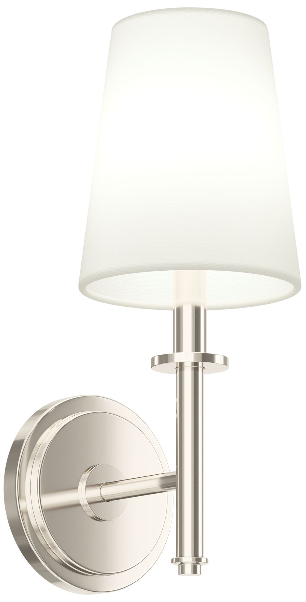 Kichler Kleine 5.75" 1-Light Wall Sconce White Linen Shade Polished Nickel