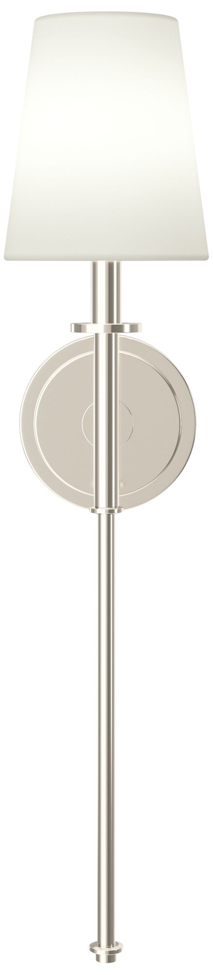 Image 5 Kichler Kleine 5.75" 1-Light Wall Sconce White Linen Shade Polished Nickel more views