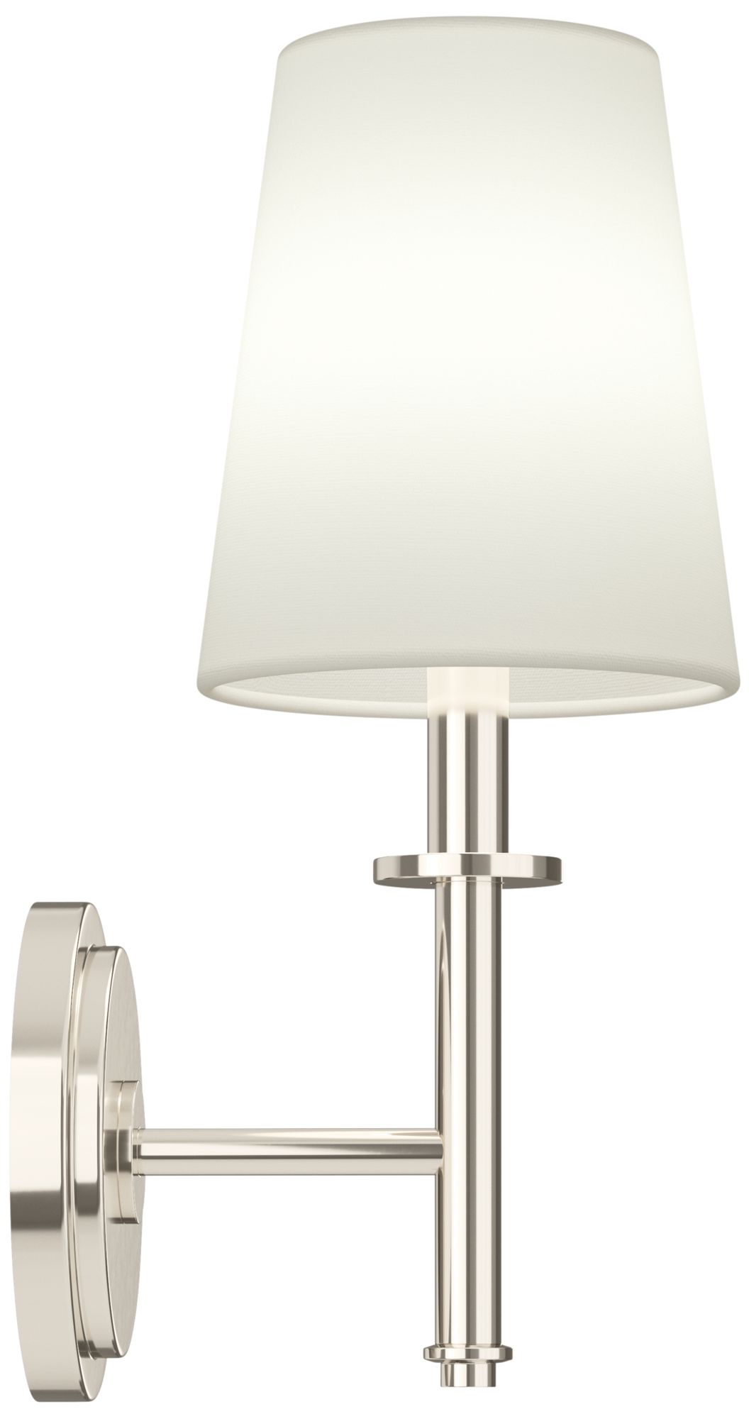 Image 6 Kichler Kleine 5.75" 1-Light Wall Sconce White Linen Shade Polished Nickel more views