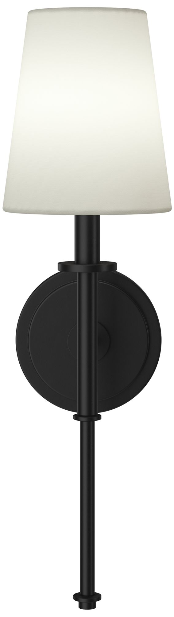 Image 4 Kichler Kleine 5.75" 1-Light Wall Sconce With White Linen Shade in Black more views