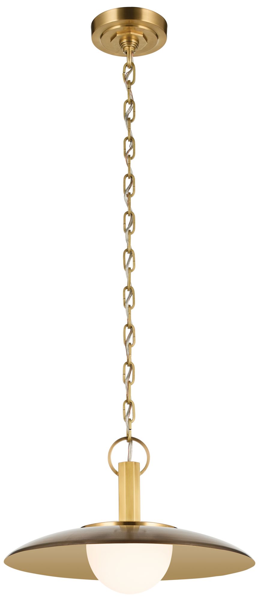 Image 2 Kichler Kurio 16" 1-Light Pendant Etched Opal Glass in Lacquered Bronze